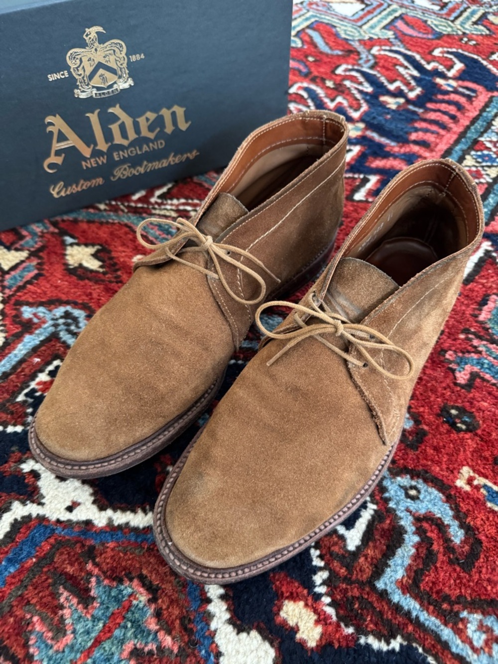 ALDEN 1493 SNUFF SUEDE UNLINED CHUKKA BOOTS FLEX WELT 9E